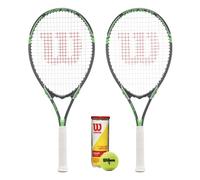 Wilson Tour Slam Tennis Racket Twin Set & 3 Tennis Balls