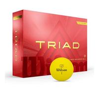 Wilson Triad Golf Balls, Featuring a Bold Design and a High-Grip Urethane Surface, Provides Balance and Precise Control, Colour: Yellow, Pack of 12