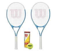 Wilson Ultra Power XL 112 Tennis Racket (Available in Different Options) (2 x Rackets and 3 Tennis Balls)
