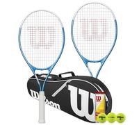 Wilson Ultra Power XL Tennis Racket Set with 2 Rackets, Advantage Bag and Championship Balls