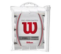 Wilson Unisex-Adult Pro Perforated Tennis Racket Overgrip, White, Pack of 12