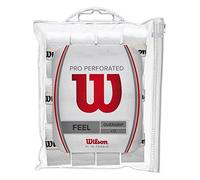 Wilson Unisex-Adult Pro Perforated Tennis Racket Overgrip, White, Pack of 12