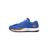 Wilson - Unisex Kids Rush Pro Ace Sneaker, Deja Vu Blue/Tiger Orange/White, 24.5 cm