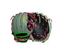 Wilson Winter 2024 A2000 1786 11.5"""" Infield Baseball Glove - Grey/Green/Pink Right Hand Throw