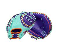Wilson Winter 2025 A2000® CM33SS 33" Baseball Catcher's Mitt - Right Hand Throw, Seafoam/Purple/Orange