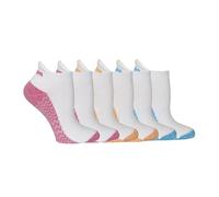 WILSON Women's 6 Pack Low Cut Golf Socks, White/Pink/Orange/Turq Sole/Logo, 3.5-9 UK