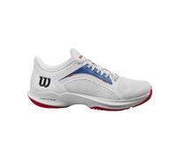 Wilson Women's Hurakn 2.0 Padel Shoes, White/Deja Vu Blue Red, 8.5 UK