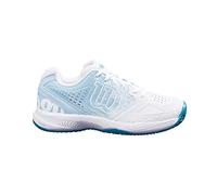 Wilson Women's KAOS COMP 2.0 W Tennis Shoe, White/Turquoise, 3.5 UK