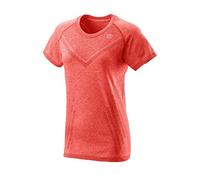 Wilson Women's Short Sleeve Shirt, PWR SMLS CREW, Nylon/Polyester/Spandex, Red (Hot Coral), Size S, WRA791601SM