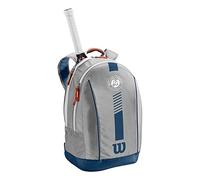 Wilson Youth Tennis Team Backpack, Roland Garros Design, for up to 2 Rackets, Polyester, Grey, WR8019501001