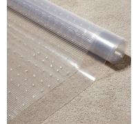 WILSONS DIRECT - Clear Heavy Duty Plastic Carpet Protector Runner - Durable Vinyl Floor Mat with Non-Slip Grippers for Hallway, Office, and Home - Thick Transparent Film Roll - (11FT Long X 27" Width)