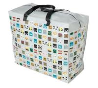 WILSONS DIRECT - Extra Large Strong and Durable Jumbo Size Laundry Bags Ideal for Laundry, Moving House, Shopping, Storage Reusable Store Zip Bag (Minecraft Faces Laundry Bag)