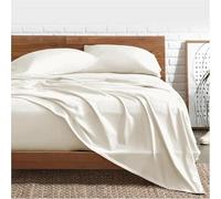 WILSONS DIRECT - Flat Sheet 100% Egyptian Cotton - Deep Pocket 30cm Elastic Bed Sheet - 300 Thread Count Soft Breathable Luxury Fade Resistant Washable Sheets (Cream, King (152x200))