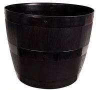 Wilsons Direct Half Whisky Barrel Wood Grain Effect Outdoor Plastic Garden Planter Plant Pot Flower Container Contemporary Display Patio Driveway Garden Plants 2 Sizes 34/50cm (50cm)