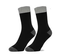 WILSONS DIRECT - Men’s Farmer Socks - Full Toe Outdoor Farming, & Walking Socks - Casual Footwear Hosiery - Multicolour Winter Sock - Stain Resistant and Durable (Black, 2x)