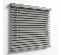 WILSONS DIRECT - PVC Venetian Window Blinds With Twist Open Close - Trimmable, Easy Fit with Twist Wand & Child-Safe Cords - Moisture Resistant Slat Wall & Recess Mount (Grey/Silver, 180W x 150H cm)