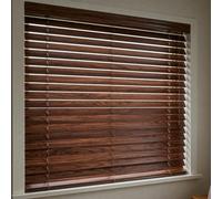WILSONS DIRECT - PVC Venetian Window Blinds With Twist Open Close - Trimmable, Easy Fit with Twist Wand & Child-Safe Cords - Moisture Resistant Slat Wall & Recess Mount (Walnut, 60W x 213H cm)