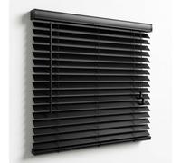 WILSONS DIRECT - PVC Venetian Window Blinds With Twist Open Close - Trimmable, Easy Fit with Twist Wand & Child-Safe Cords - Moisture Resistant Slat Wall & Recess Mount (Black, 60W x 150H cm)