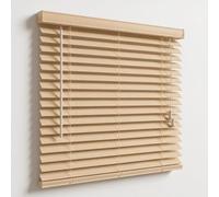 WILSONS DIRECT - PVC Venetian Window Blinds With Twist Open Close - Trimmable, Easy Fit with Twist Wand & Child-Safe Cords - Moisture Resistant Slat Wall & Recess Mount (Natural, 135W x 150H cm)