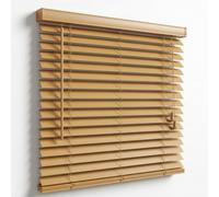 WILSONS DIRECT - PVC Venetian Window Blinds With Twist Open Close - Trimmable, Easy Fit with Twist Wand & Child-Safe Cords - Moisture Resistant Slat Wall & Recess Mount (Teak, 120W x 150H cm)