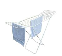 WILSONS DIRERCT - Winged Clothes Airer Drying Rack, Foldable Laundry Dryer with 18M Drying Space, Free Standing Clothes Horse, Space Saving,Easy Storage, Indoor/Outdoor Washing Line, White