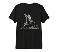Wilsons Phalarope Line Art Birdwatcher Premium T-Shirt