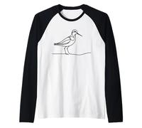 Wilson's Phalarope Line Art Birdwatcher Raglan Baseball Tee