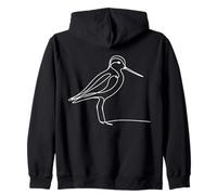WilsonS Phalarope Line Art Birdwatcher Zip Hoodie