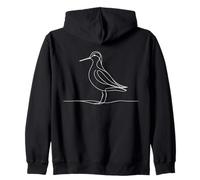 WilsonS Phalarope Line Art Birdwatcher Zip Hoodie