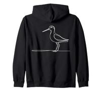 WilsonS Phalarope Line Art Birdwatcher Zip Hoodie