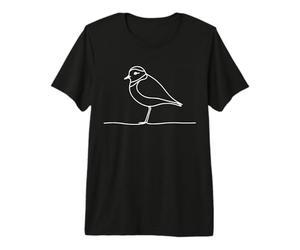 Wilson's Plover Shorebird Line Art Drawing Premium T-Shirt