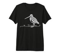 Wilsons Snipe Line Art Birdwatcher Premium T-Shirt