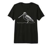 Wilsons Snipe Line Art Birdwatcher Premium T-Shirt