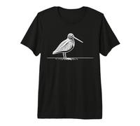 Wilsons Snipe Line Art Birdwatcher Premium T-Shirt
