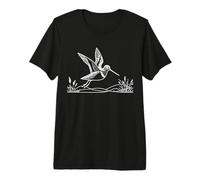 Wilsons Snipe Line Art Birdwatcher Premium T-Shirt