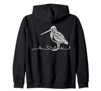 WilsonS Snipe Line Art Birdwatcher Zip Hoodie