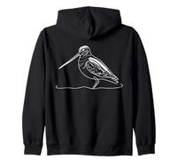 WilsonS Snipe Line Art Birdwatcher Zip Hoodie