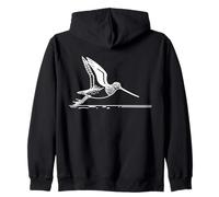WilsonS Snipe Line Art Birdwatcher Zip Hoodie