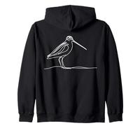 WilsonS Snipe Line Art Birdwatcher Zip Hoodie