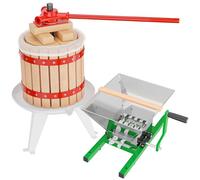 WilTec 12L Fruit Press incl Pulp Bag and 7l Fruit Mill with Crank Handle