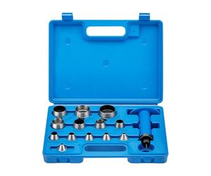 Wiltec 13-in-1 Hole Punch, Ideal Punching Tool for Leather, Rubber and Plastic, 13-Piece Hollow Punch Set with Part Sizes from 5-35 mm, Sharp Edges for Precision and Clean Cuts, Includes Sotrage Box
