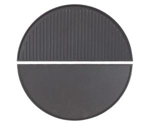 Wiltec 2X Cast Iron Griddle 55 x 26.5 x 1.5 cm, Easy to Clean and Maintain Griddle Plate, Creates Appetising Char Lines, Large Surface for Grilling, Perfect for Grilling Meat, Fish and Vegetables