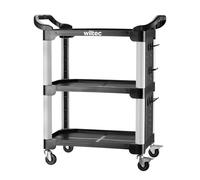Wiltec 3 Tier Trolley with 150 kg Load Capacity, Workshop Trolley 87 × 43 × 66 cm Made of Plastic