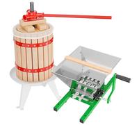 WilTec 6L Fruit Press incl Pulp Bag and 7l Fruit Mill with Crank Handle