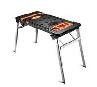 Wiltec 7-in-1 Multipurpose Foldable Workbench,Sawhorse, Work Platform, Car Creeper, Dolly Trolley, General Purpose, Size 108,5 x 55 x 52 cm Can Wistand Up To 250 kg