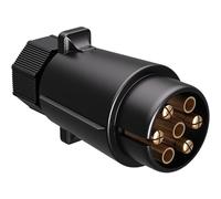 WilTec 7-Pin Plug N Type, Quick Setup & Easy to Use, Robust & Weatherproof Design, Caravan & Trailer Plug, Secure Power Connection for Trailers, Caravans & Lighting