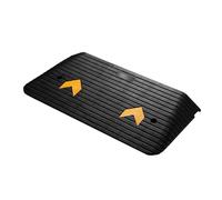 Wiltec Access Ramp Made of Robust Rubber 902 x 457 x 76 mm, Comes with Yellow Reflective Strips for Increased Visability, Non-Slip Surface and Ideal for Your Home or Industrial Use
