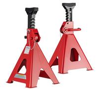 WilTec Axle Stand Set 2 Pieces 12 Tonnes Heavy-Duty, Height-Adjustable 490-750 mm, Car Stand, Ideal for Use with Trolley Jacks, Anti-Slip Rubber Pad for Good Support