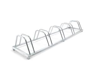 WilTec Bicycle floor parking rack storage for 5 bicycles 158x39.5x22.5cm (62.2x15.6x8.9) galvanised finish