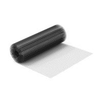 Wiltec Black Wire Mesh 12x12mm Squares 5m Roll, 50cm Width, Made of Galvanised PVC Coated Steel